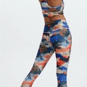 Fabletics Multicolor Camouflage Sports Bra